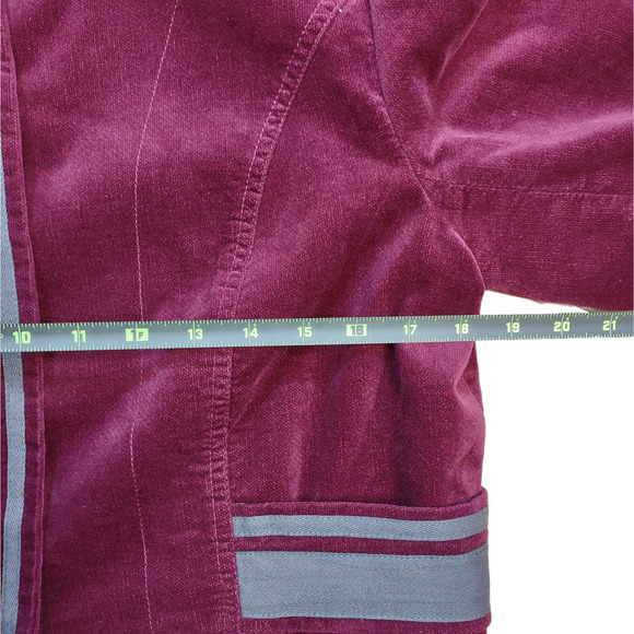 Women's Burgundy Jacket with Gray Accents - Picture 3 of 6